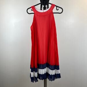 Rare Editions Red White Blue Sleeveless Pleated Girls Dress Size 16